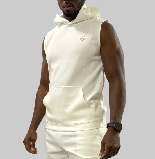IN Sleeveless Hoodie (Off White)