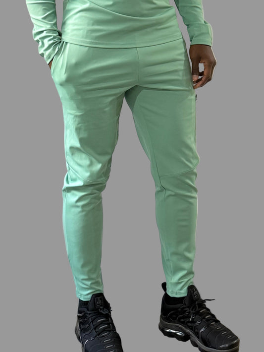 Inherit Noir IN Speedster Joggers in Sea Foam. Flat-lay product detail.