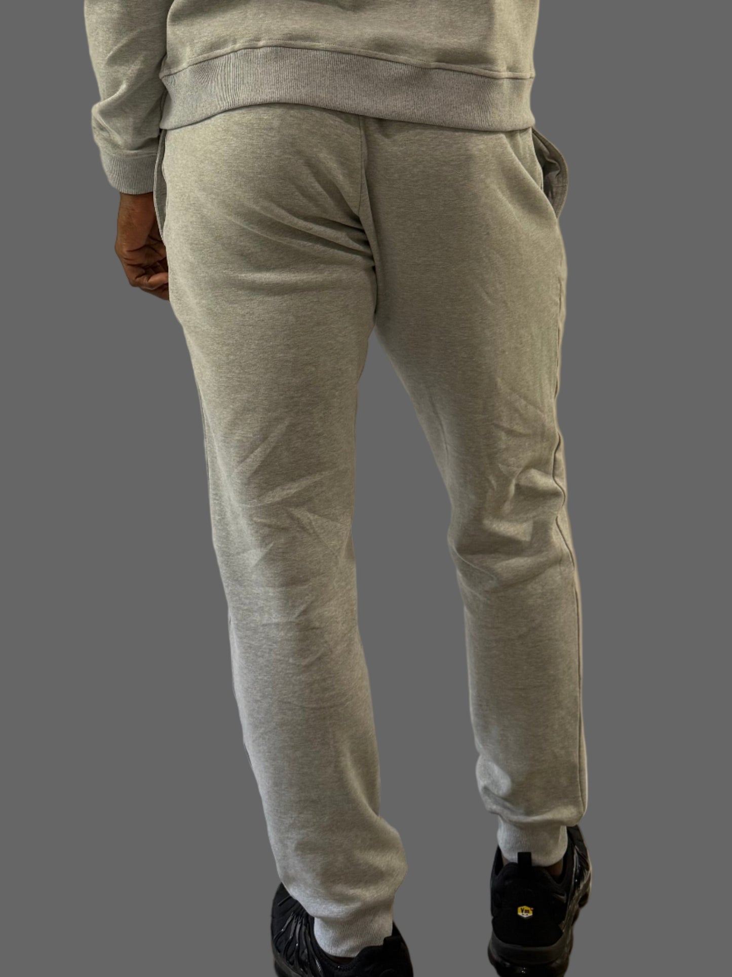 Inherit Noir AeroLuxe Joggers in Gray. Flat-lay product detail.