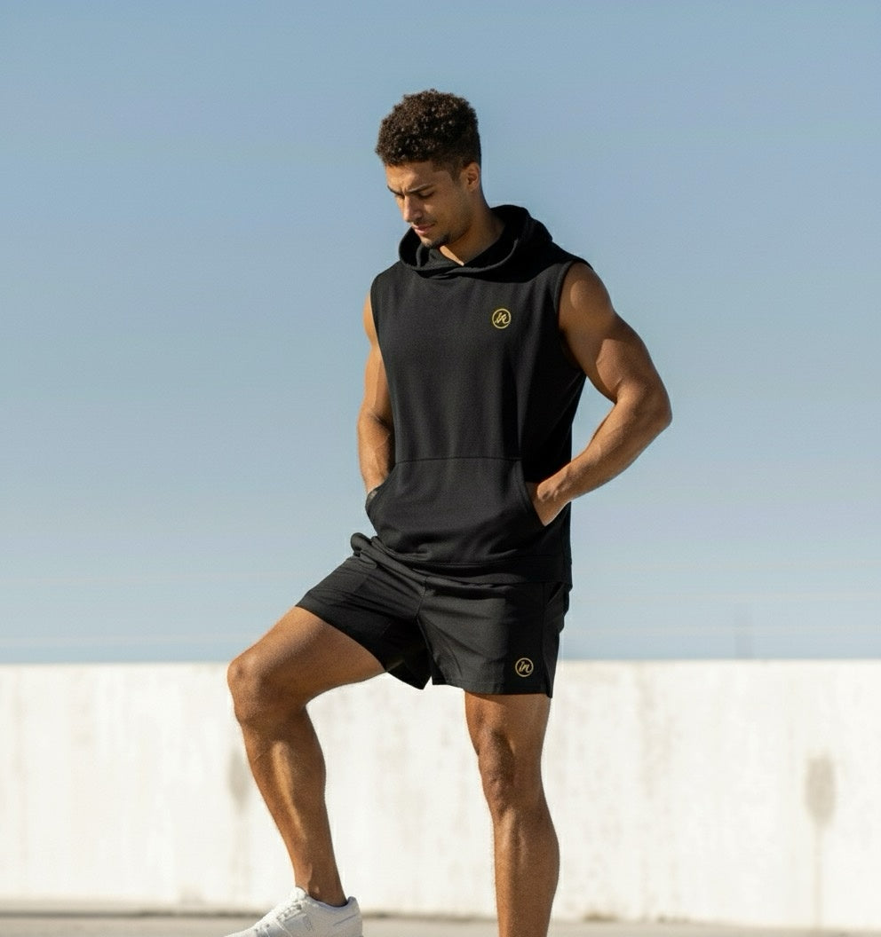 IN Sleeveless Hoodie & Shorts Set