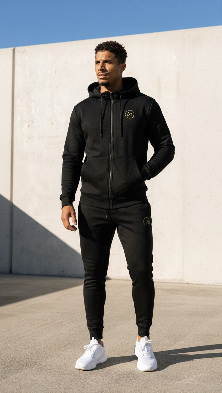 Full Zip Hoodie Set (Black)