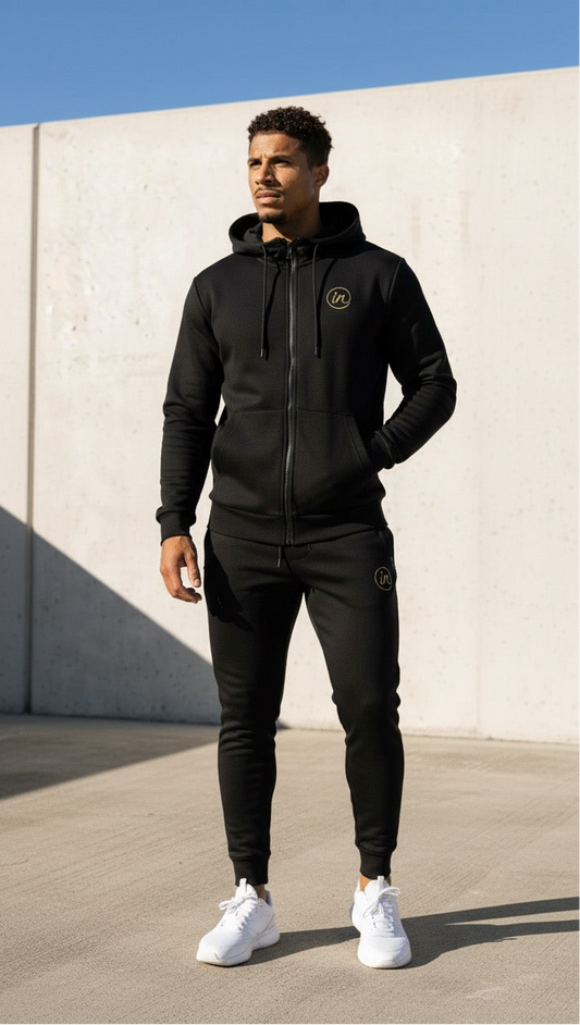 Full Zip Hoodie Set (Black)