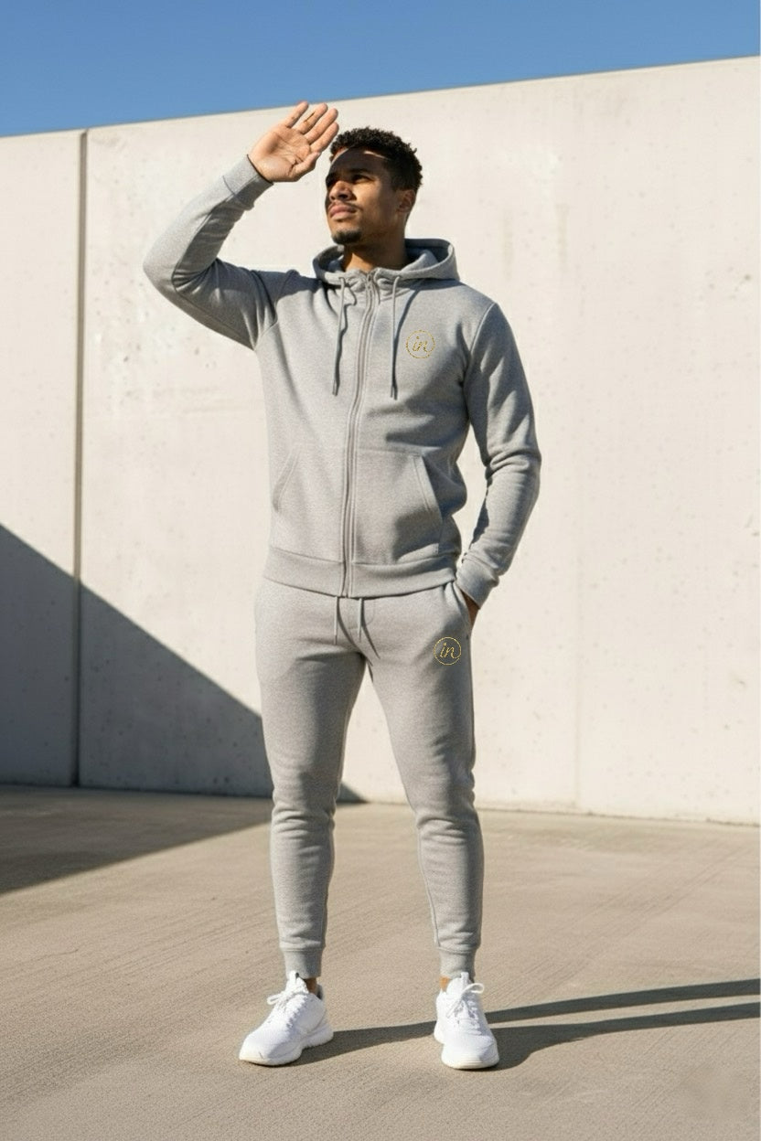 Full Zip Hoodie Set (Grey)