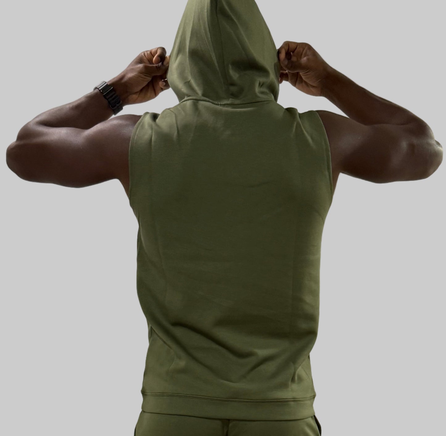 IN Sleeveless Hoodie (Olive)