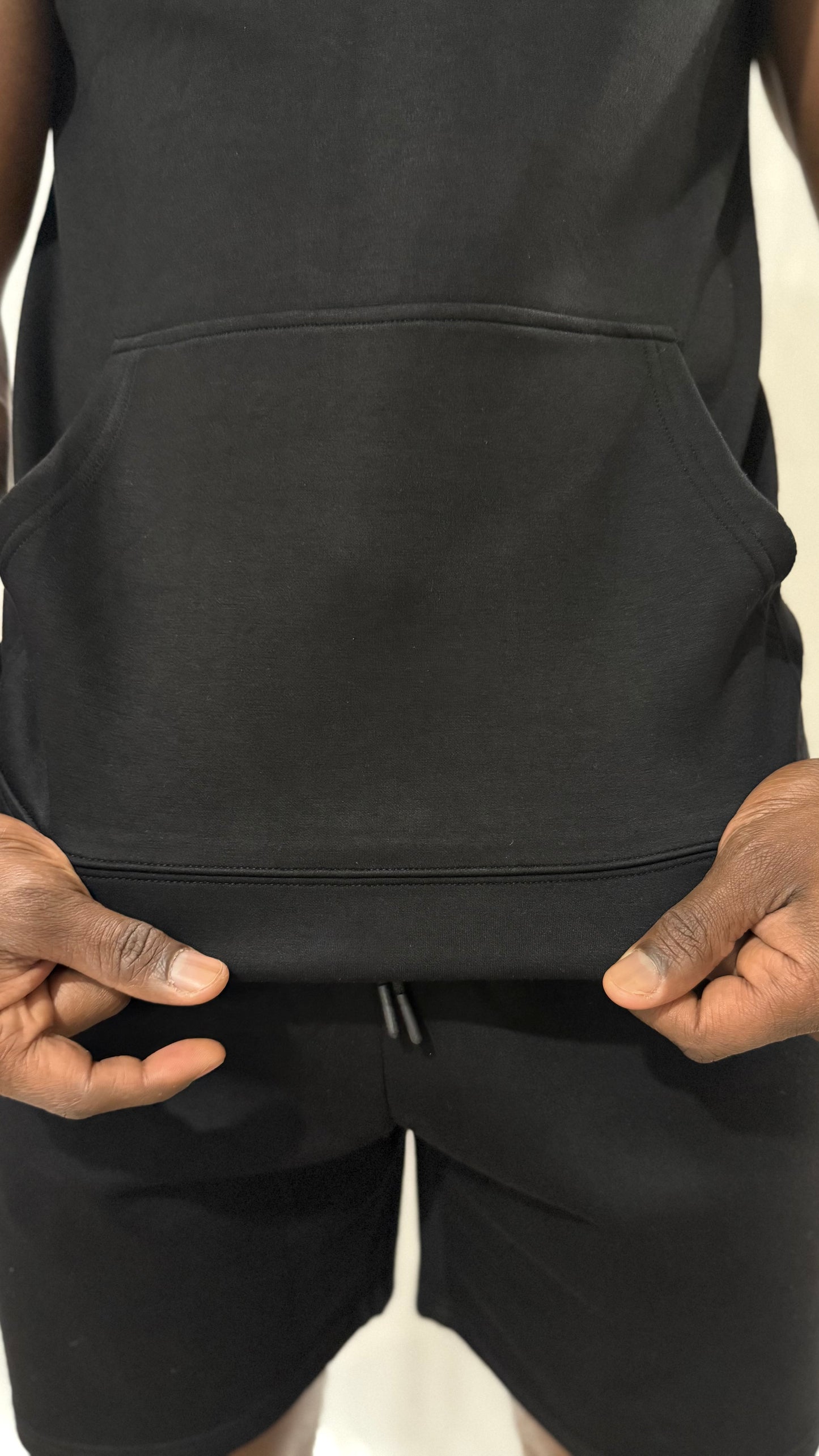 IN Sleeveless Hoodie (Black)