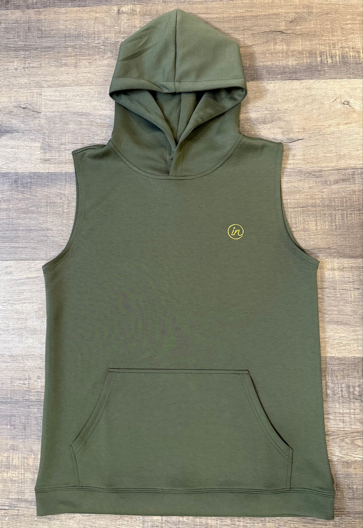 IN Sleeveless Hoodie (Olive)