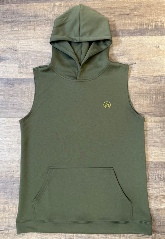 IN Sleeveless Hoodie (Olive)