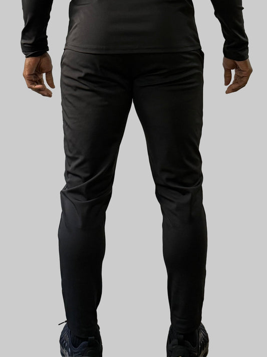 Inherit Noir IN Speedster Joggers in Jet Black. Flat-lay product detail.