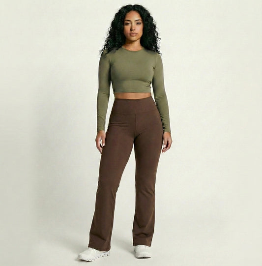 High-Waisted Flare Legging (Espresso)