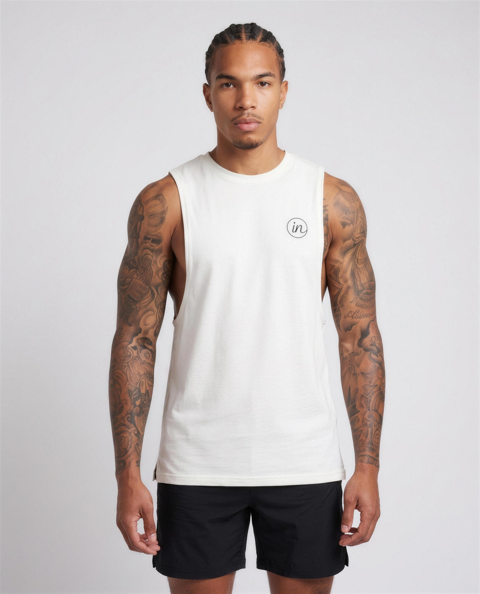 IN Motion Tank White — studio front on-model